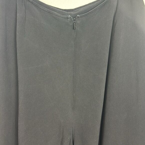 Carlisle Sport Silk Split At Sides Wide Leg High Rise Pants In Black Size M - Picture 5 of 12